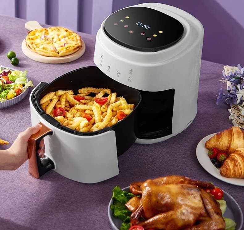 Digital Air Fryer 8 Liter Intelligent Touch Screen Electric Fryer Hot Air Fryer Homeless Oil Free In Stock