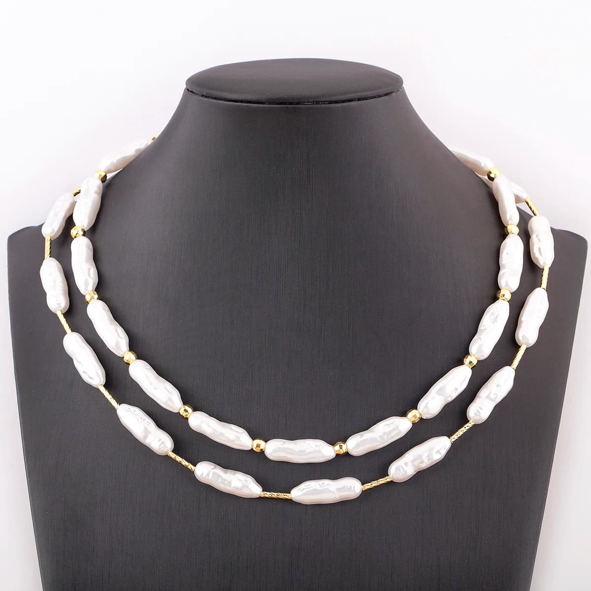Nidin Nuova collana a catena di perle a forma di striscia lunga alla moda 2 stili per le donne Accessori per gioielli di lusso leggeri per la festa nuziale della signora