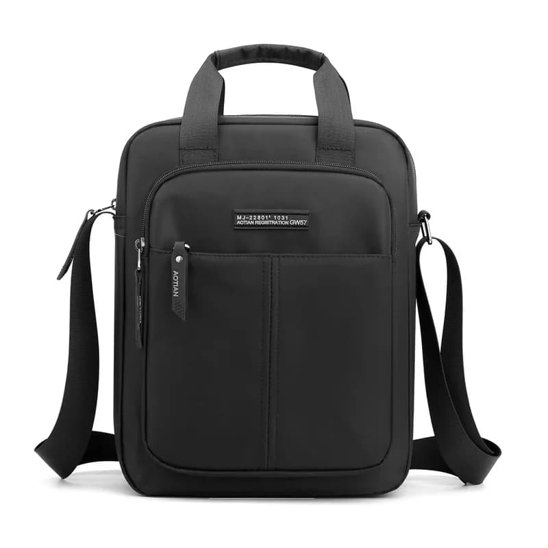 Borsa a tracolla Casual da uomo verticale AOTIAN borsa a tracolla da lavoro in tessuto Oxford impermeabile borsa a tracolla semplice e alla moda