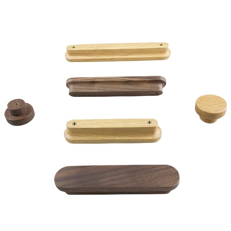 Maniglie per mobili in legno nordico Manopola in noce di quercia Maniglie per guardaroba con barra a T in legno Decorazione di lusso Ferramenta per mobili in legno