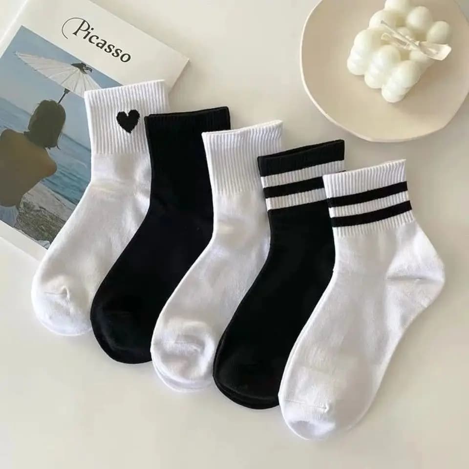 5 paia di calzini da donna a tubo medio, tinta unita, autunno inverno, traspiranti, comodi, sportivi, assorbenti del sudore, calzini da uomo e da donna