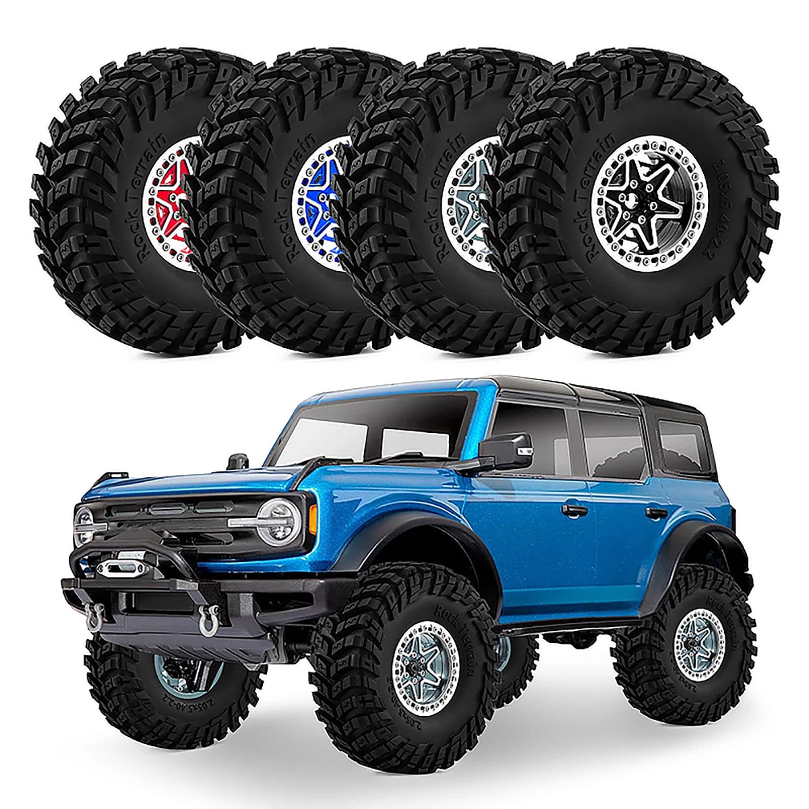 Cerchio in Metallo Beadlock da 2.2 Pollici con Pneumatico per 1/10 SCX10 II 90046 III AXI03007 Wraith TRX4 TRX6 Gen7/8 D90 VS4-10 MST CFX RC Crawler