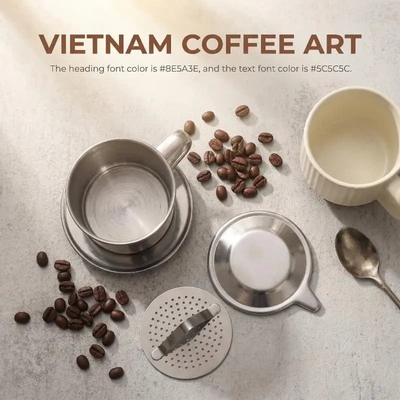 Filtro per Caffè in Acciaio Inox, Infusore per Caffè Vietnamita, Caffettiera Portatile, Strainer per Caffè, Utensili da Cucina 1 Pezzo