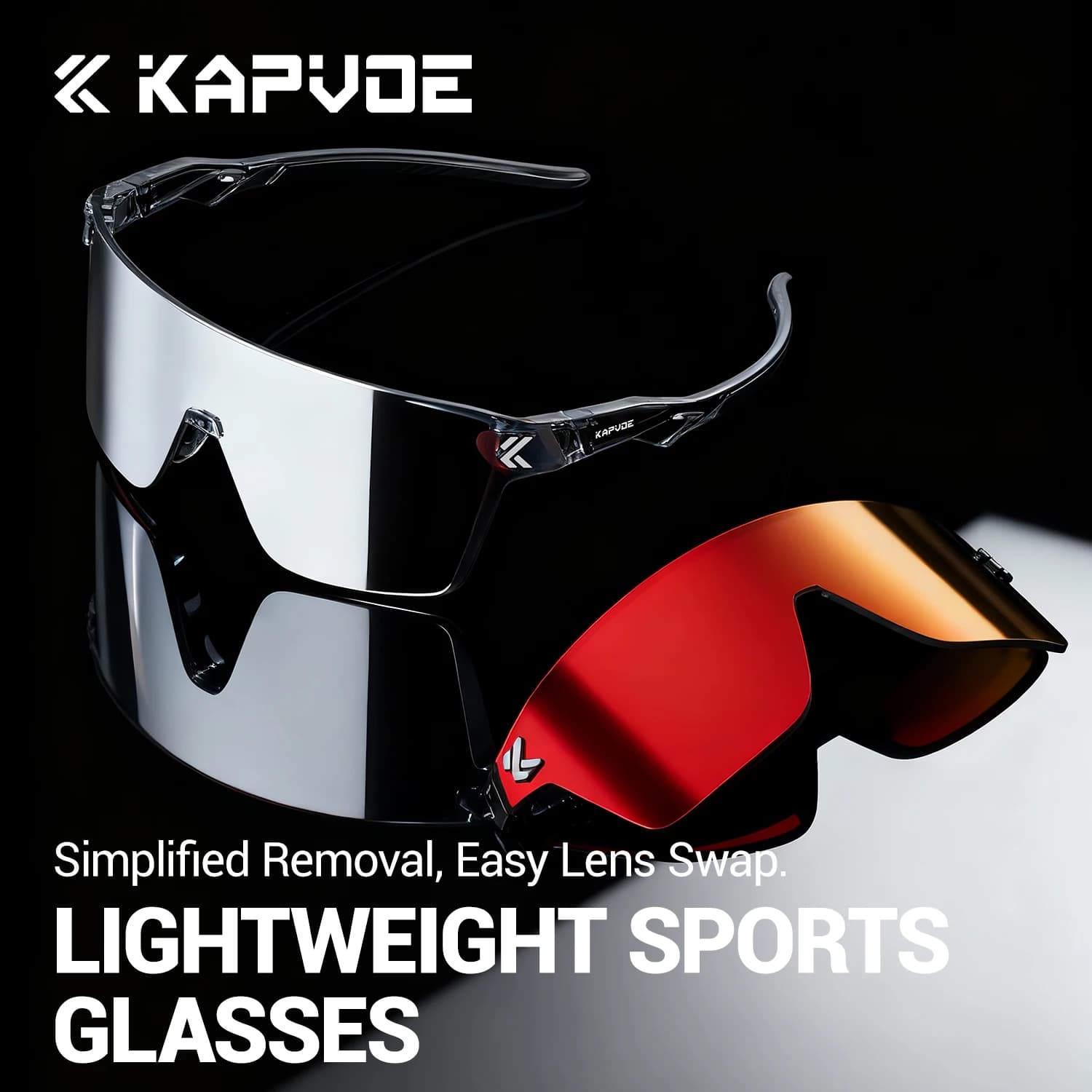 KAPVOE HD High-Contrast Mountaineering Sunglasses Ultralight Sports Shades Cycling Glasses Driving Sunglasses Day and Night Use