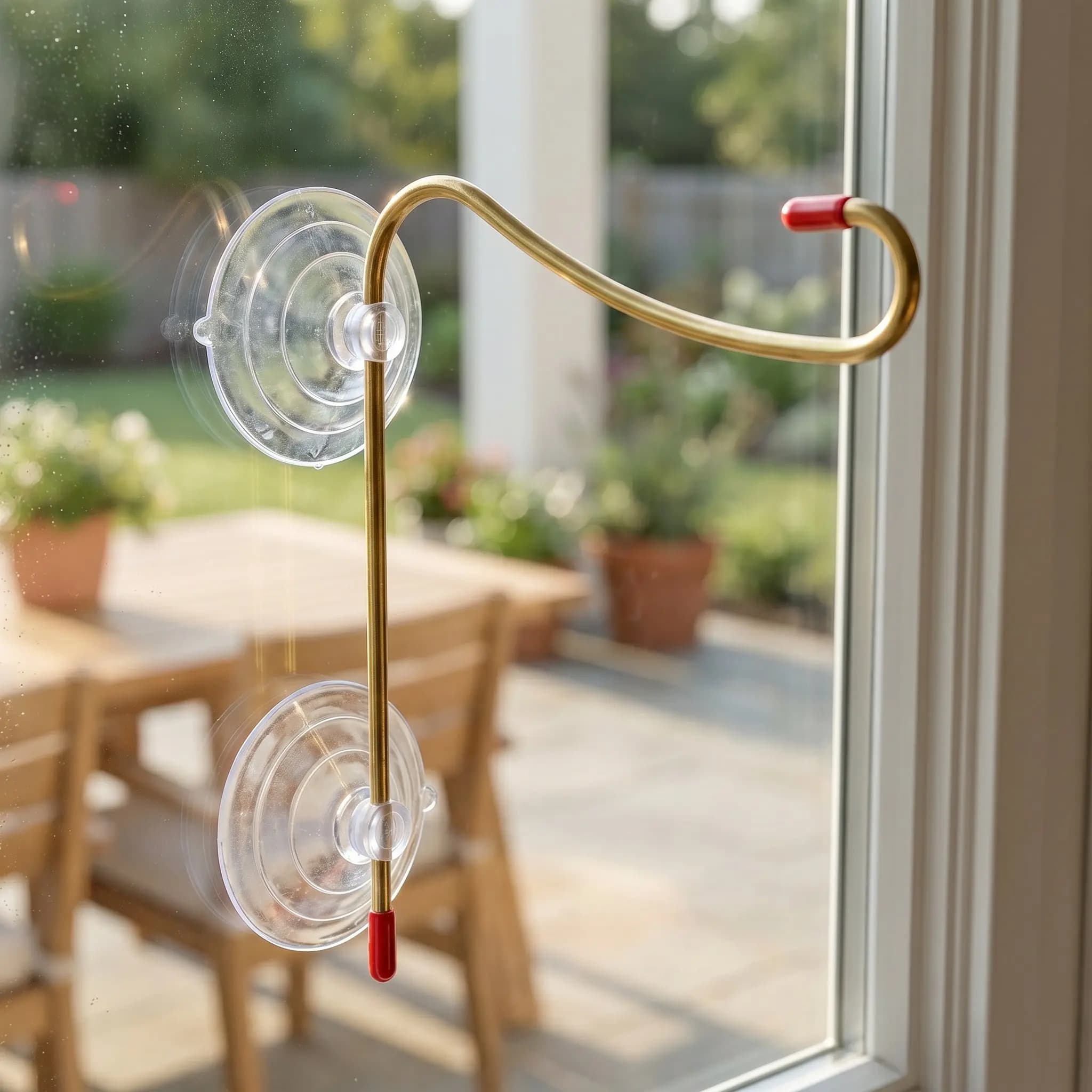 2pcs Window Mount Hummingbird Feeder Hook Bird Feeder Hanger With Suction Cup Basket Holder For Wind Chime Plants Flower Pots
