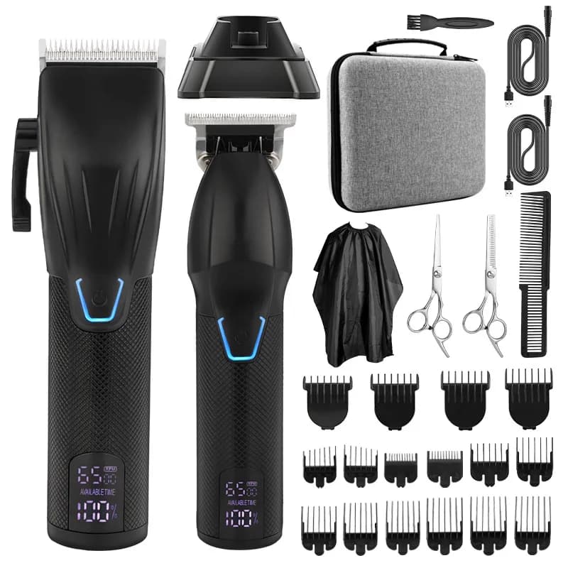 RESUXI Set tagliacapelli professionale da uomo Barba Trimmer Ricaricabile Macchina per tagliare i capelli Tagliacapelli per barbiere Rasoio da uomo