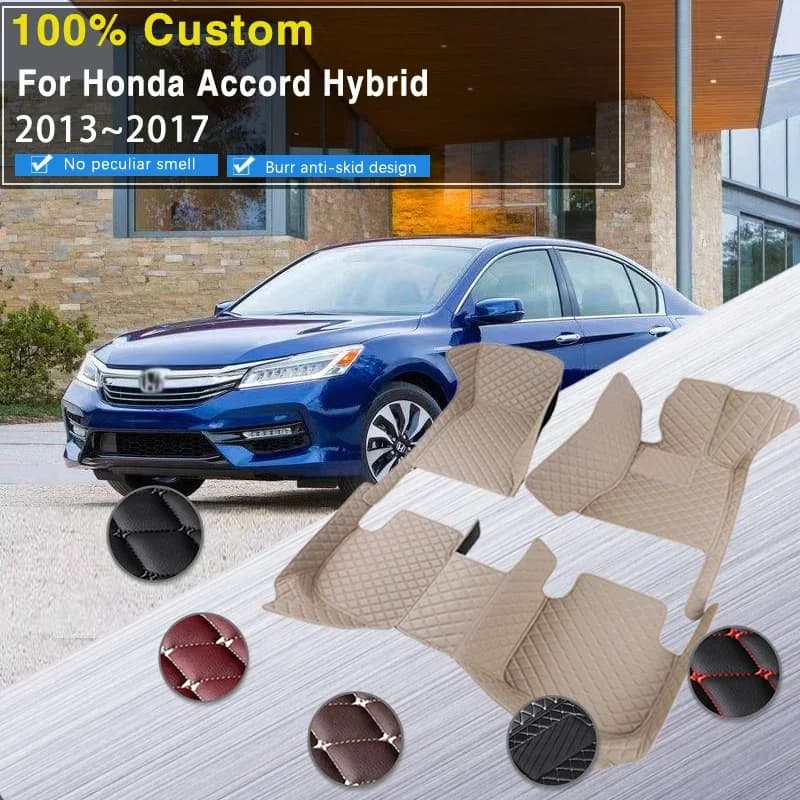 Tappetini per auto 3D per Honda Accord Hybrid CR-7 2013 ~ 2017 Tappetini in pelle impermeabili Tapete Automotivo Para Carro Car Accessor