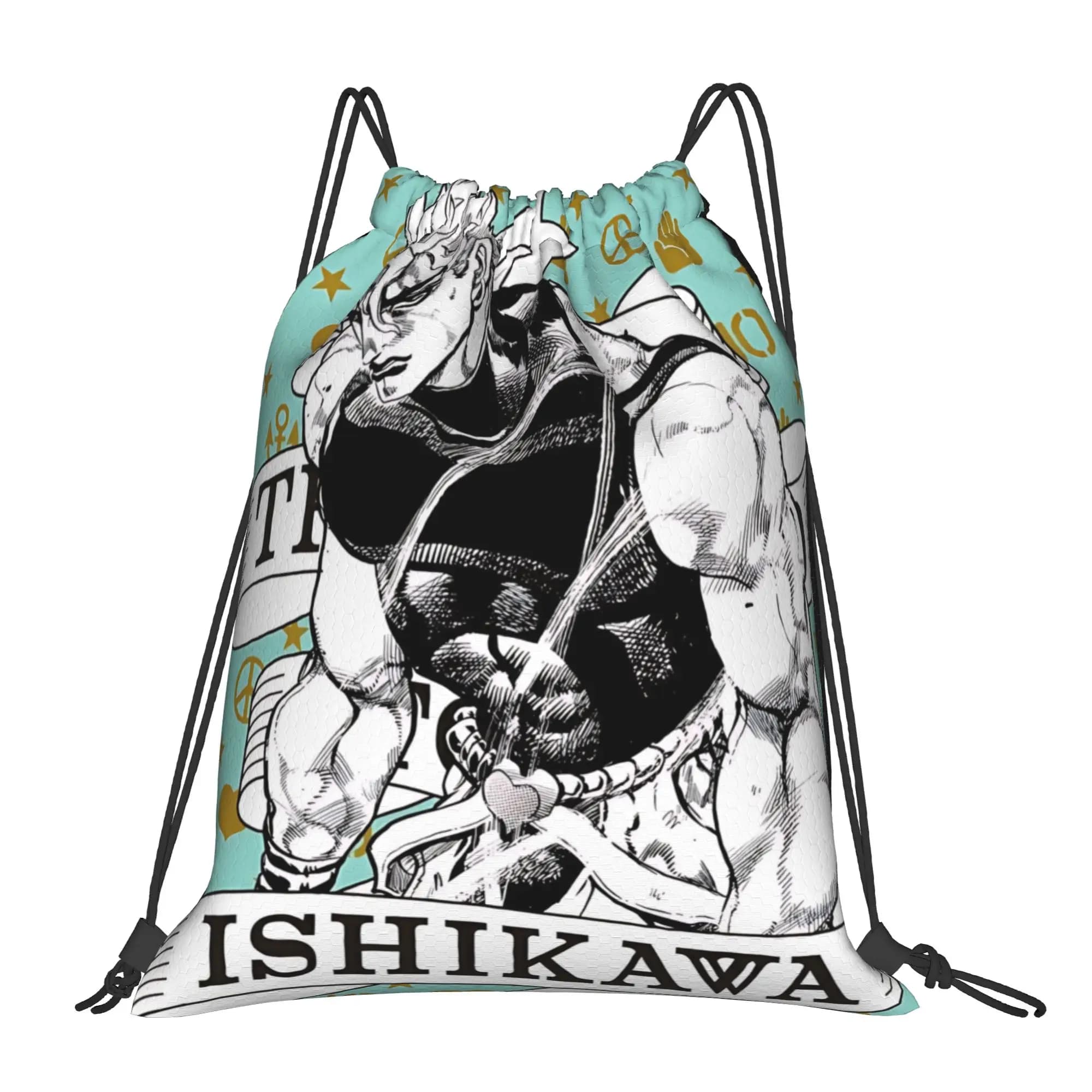 Borsa a sacchetto con coulisse Jojo's Bizarre Adventure World, Borsa per la spesa, Zaino stampato, Borsa per scarpe da scuola per ragazzi e ragazze