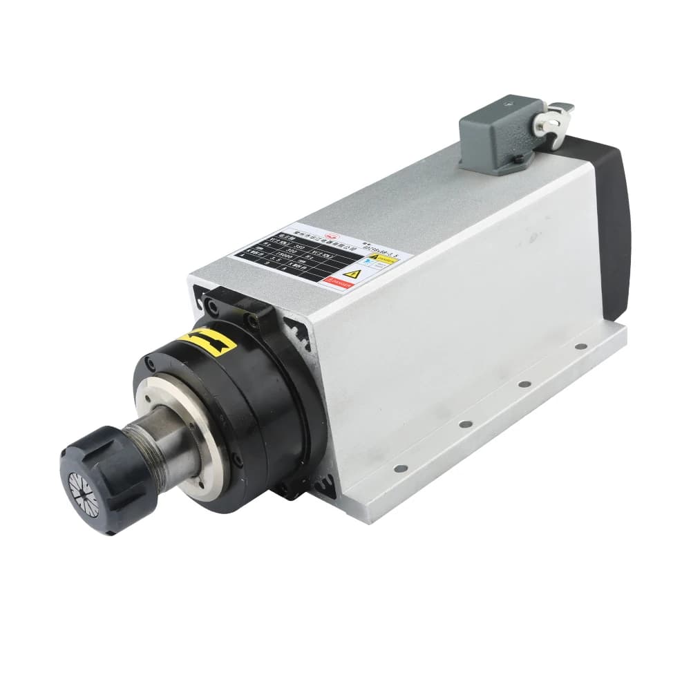 Motore per Intaglio del Legno Huajiang 3.5kw Raffreddato ad Aria con Flangia a Cinghia 18000rpm ER25 300hz