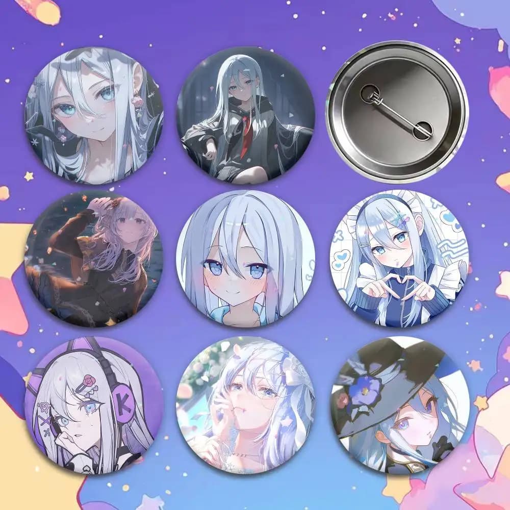 Y-Yoisaki Kanade Brooches Cartoon Badge Pins Backpack Hat Accessories Friend Gift