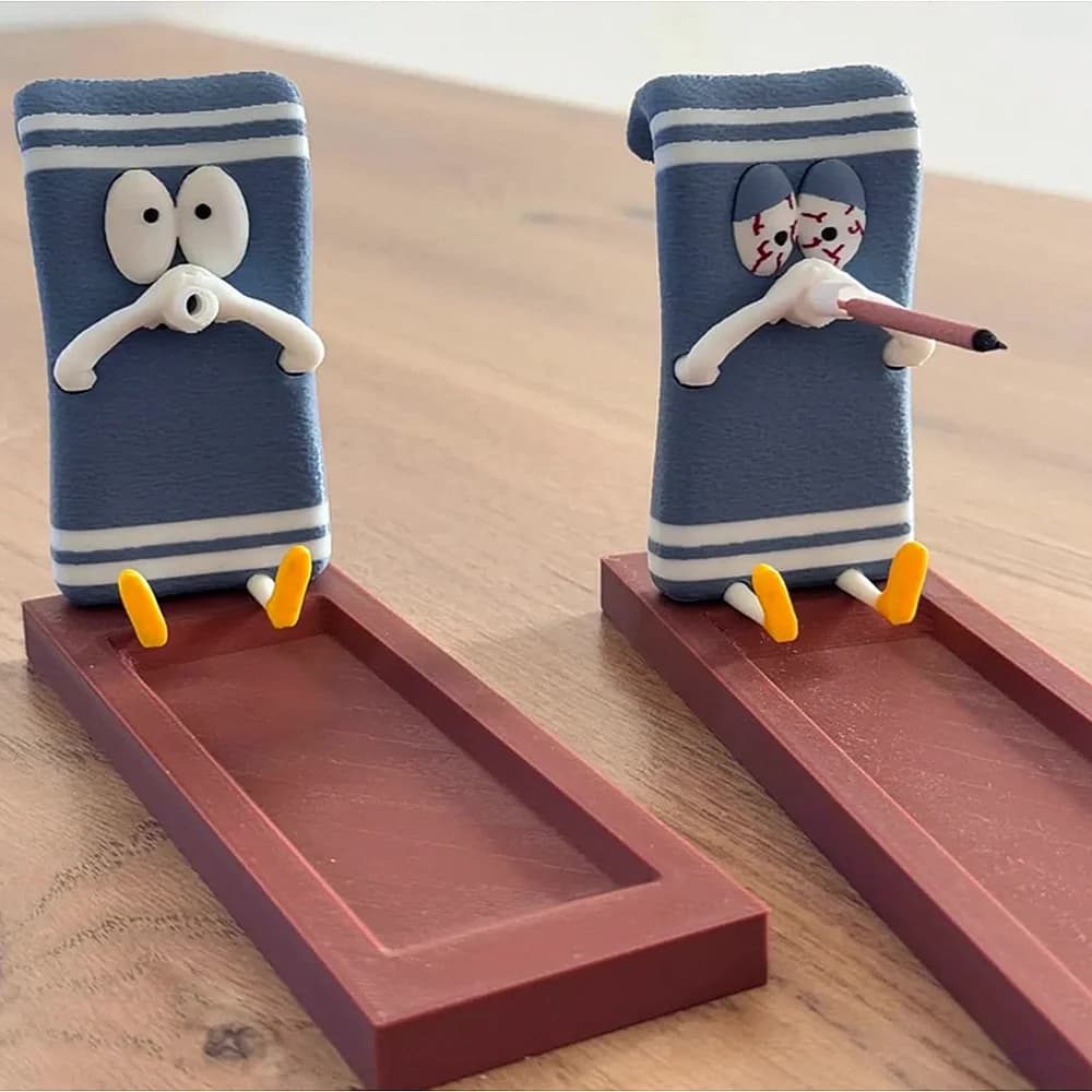 Bruciatore di incenso Towelie Servietsky, figura di asciugamano SP Diffusore di aromaterapia artigianale realistico per bastoncini brucianti