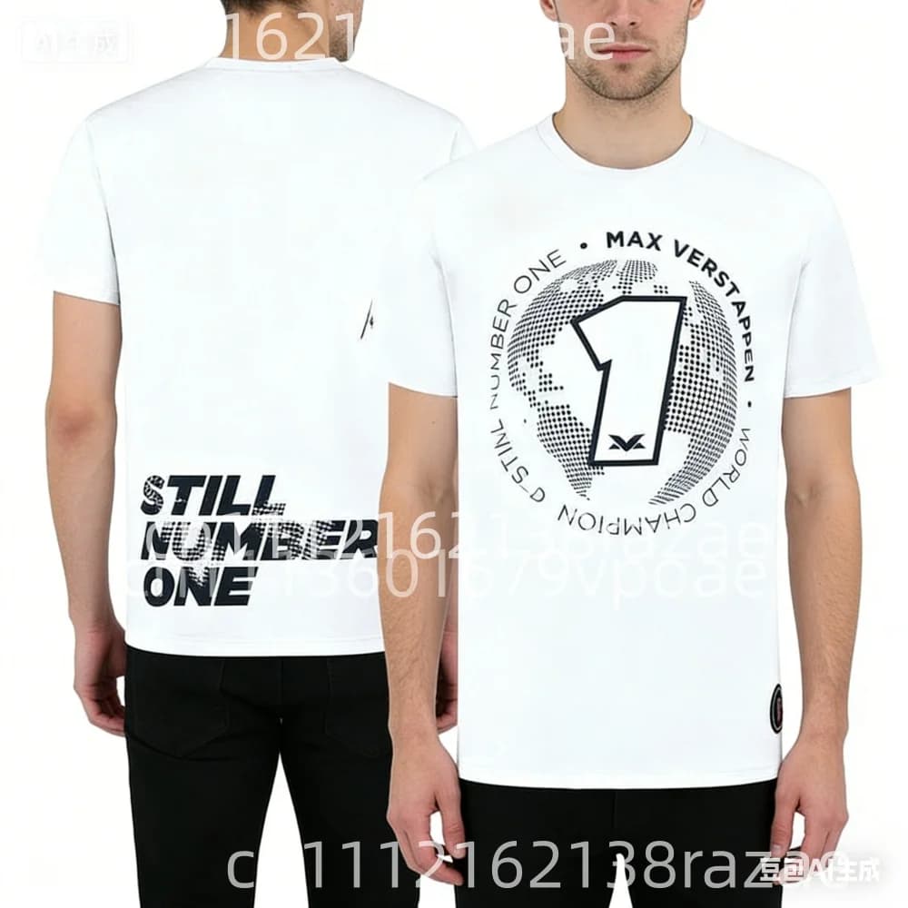 T-shirt casual da uomo a maniche corte con scollo rotondo e stampa MAX VERSTAPPEN, comoda maglietta trendy per tutti i giorni, per lo sport e il tempo libero
