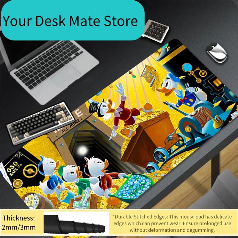 Tappetino per mouse dal design classico, antiscivolo, per scrivania, accessori da gioco Mickey e Minnie, bordi cuciti, per la casa e per il mousepad da gioco