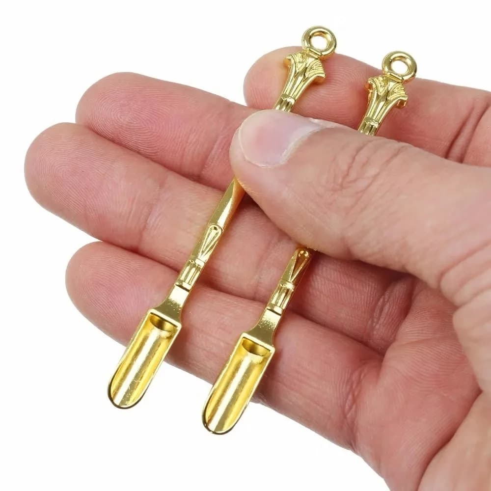 4 pezzi 8 cm cucchiaio di metallo design creativo cucchiaio per olio pala per spezie utensili da cucina accessori per fumatori set compatto portatile regalo di festa