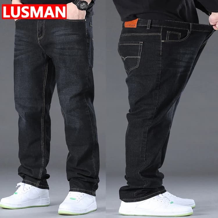 Jeans per uomo Big Size 28-50 Denim tessuto pantaloni di grandi dimensioni per persone grasse 45-150kg Jeans Hombre Jeans a gamba larga Pantalon Homme