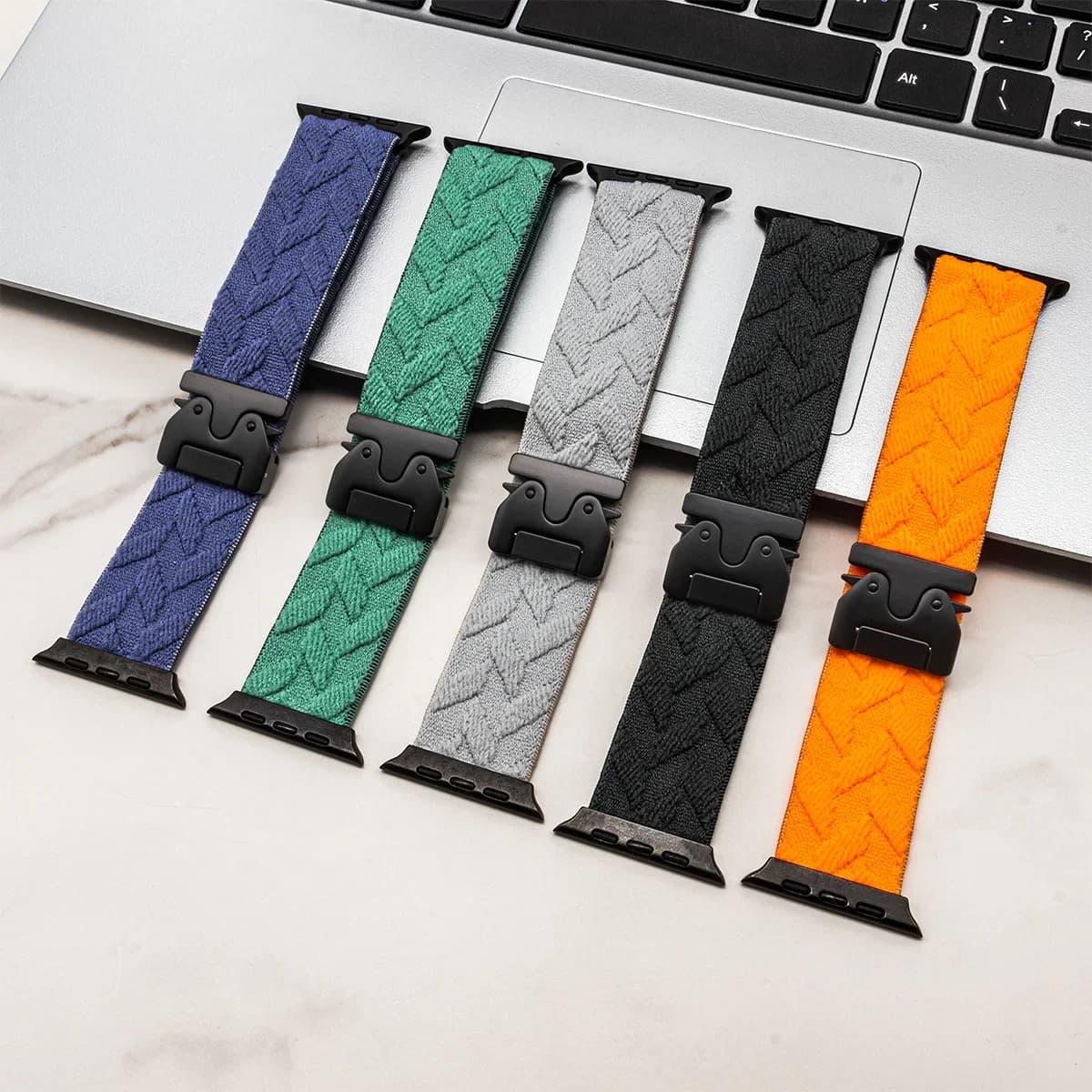 cinturino in nylon per iwatch 10 9 8 7 braccialetto elastico con fibbia per paracadute per apple watch 4 5 6 3 2 1 se ultra1 2 accessori smartwatch