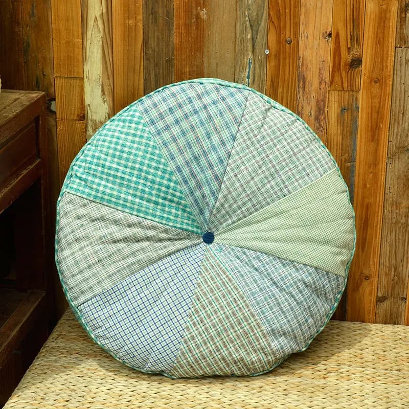 Patchwork Meditation Cushion,Thickened Comfortable Floor Pillow for Yoga&Zen, Round Fabric Cushion for Tatami,Home Decor Accent