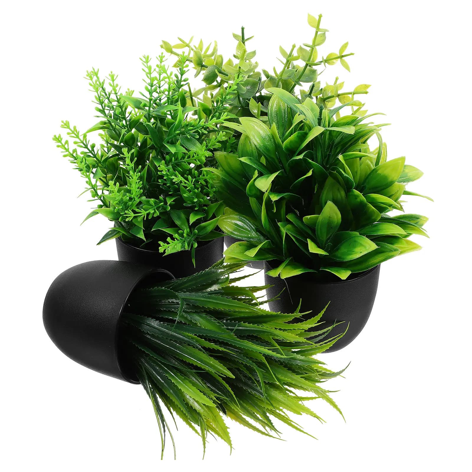 4Pcs Lifelike Fake Bonsai Small Potted Plants Artificial Greenery Home Office Garden Decorative Ornament Fake Plants