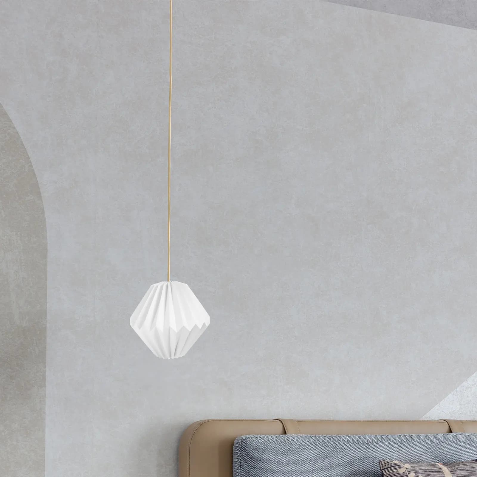Foldable Paper Lantern Origami Lamp Shade Nordic Style Decorative Hanging Light Shade for Living Room Bedroom Ceiling Pendant