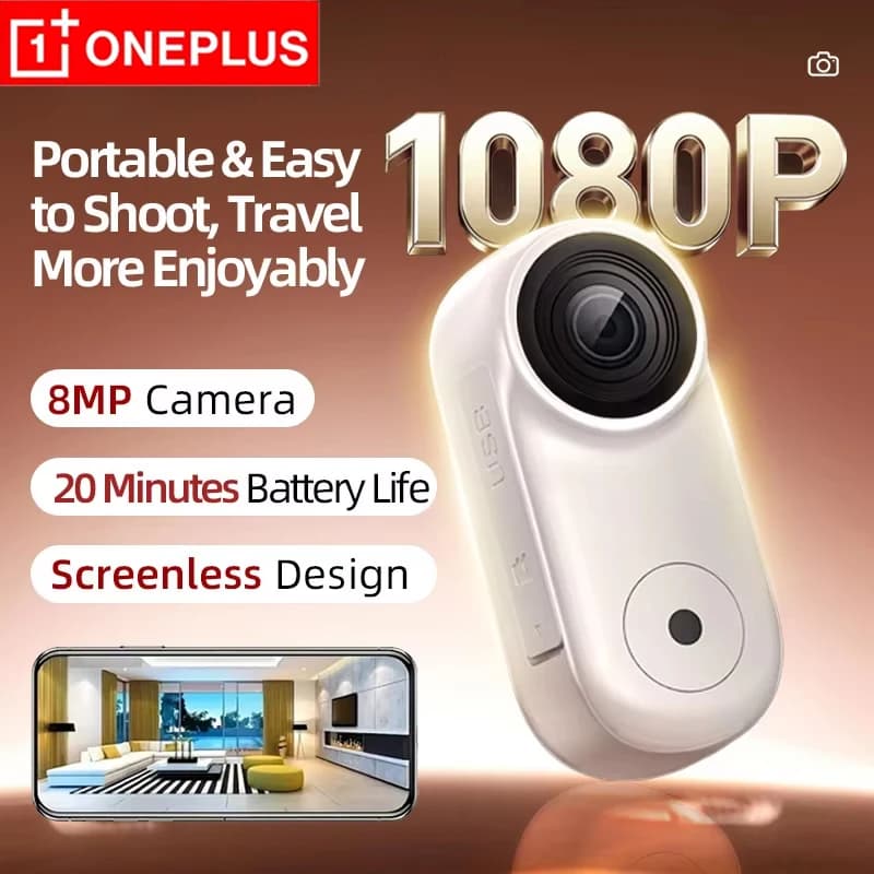 OnePlus 1080P HD Magnetic Camera for Sport and Action, Wireless Microphone, Ultra Portable, DV Vlog Recording for Moto