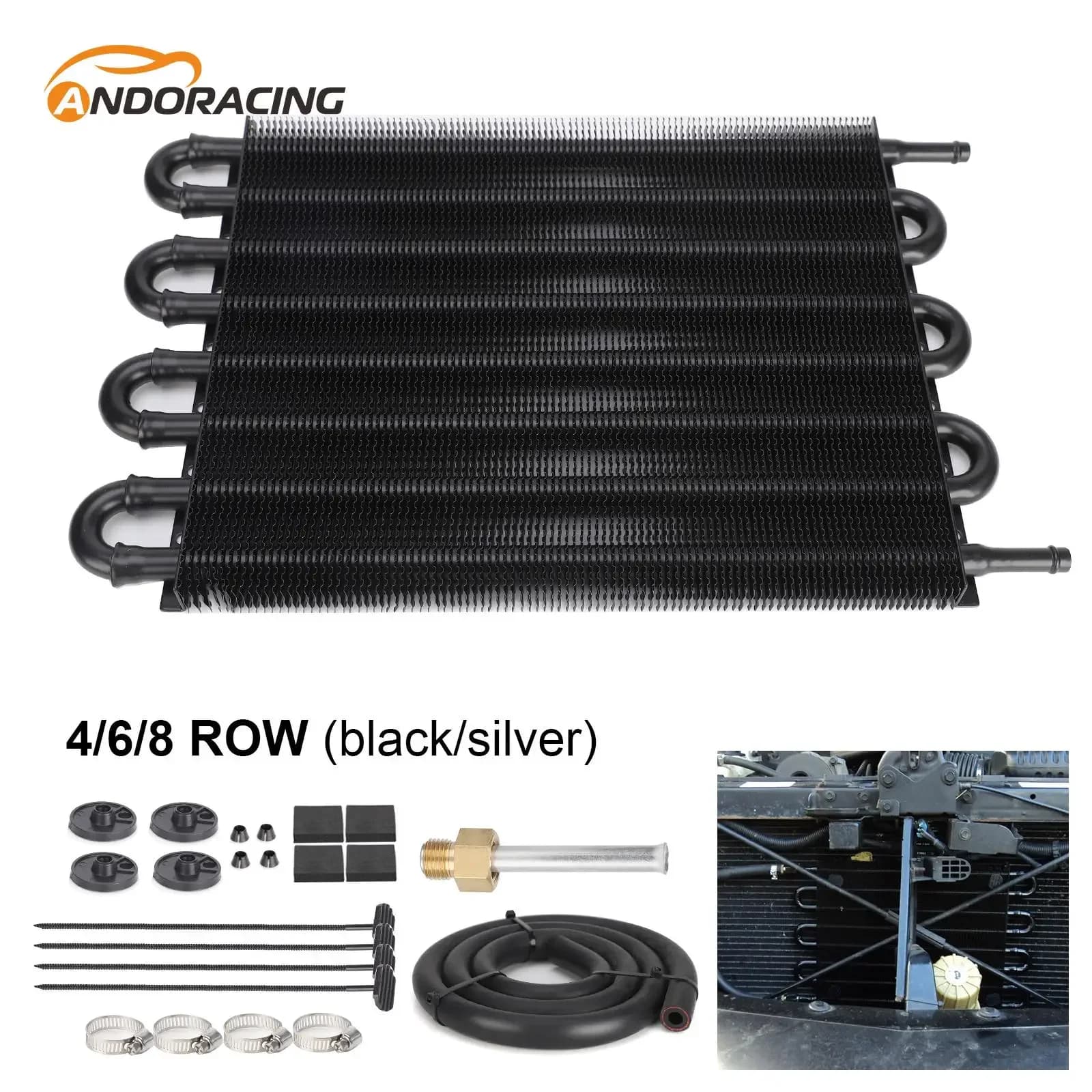 Kit radiatore olio trasmissione tubo condensatore cinghia tubo aria condizionata auto 4/6/8 file Kit convertitore radiatore manuale automatico universale