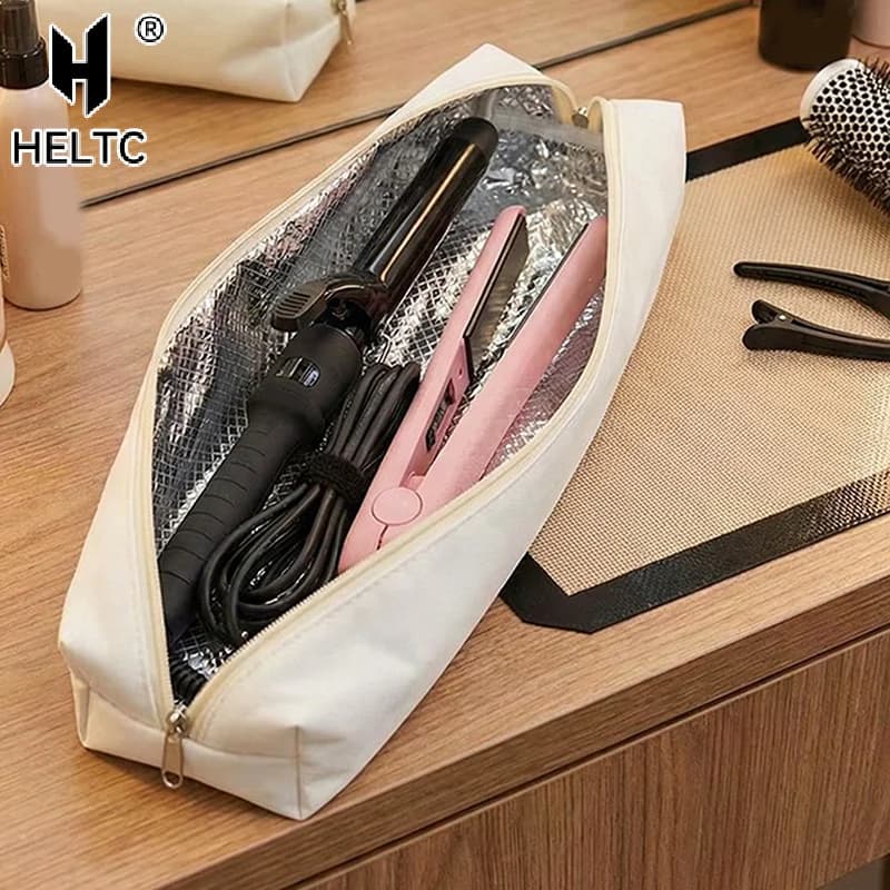 Wallet Bag for Hair Plate, Heat Resistant, for Iron Hairdressers and Bigodini, Waterproof, Organizer for Accessories
