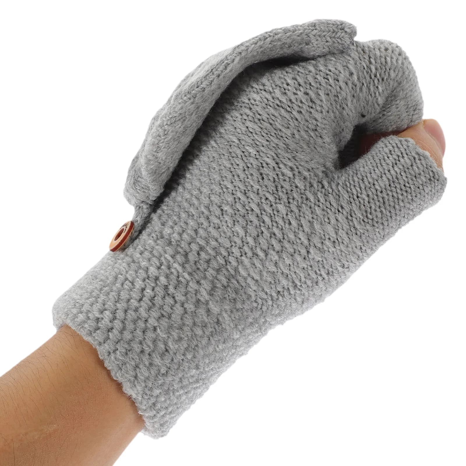 1 pair of convertible gloves without acrylic fingers and cashmere for women, touchscreen gloves with snap closure, hot for outdoor winter cycling