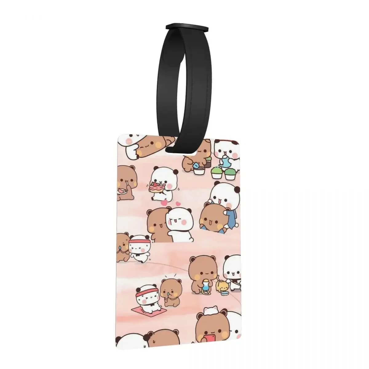 Bubu Dudu Panda Bears Cartoni animati Etichette per bagagli Accessori per valigie Moda da viaggio Bagagli Etichetta d'imbarco Porta etichette ID Nome Indirizzo
