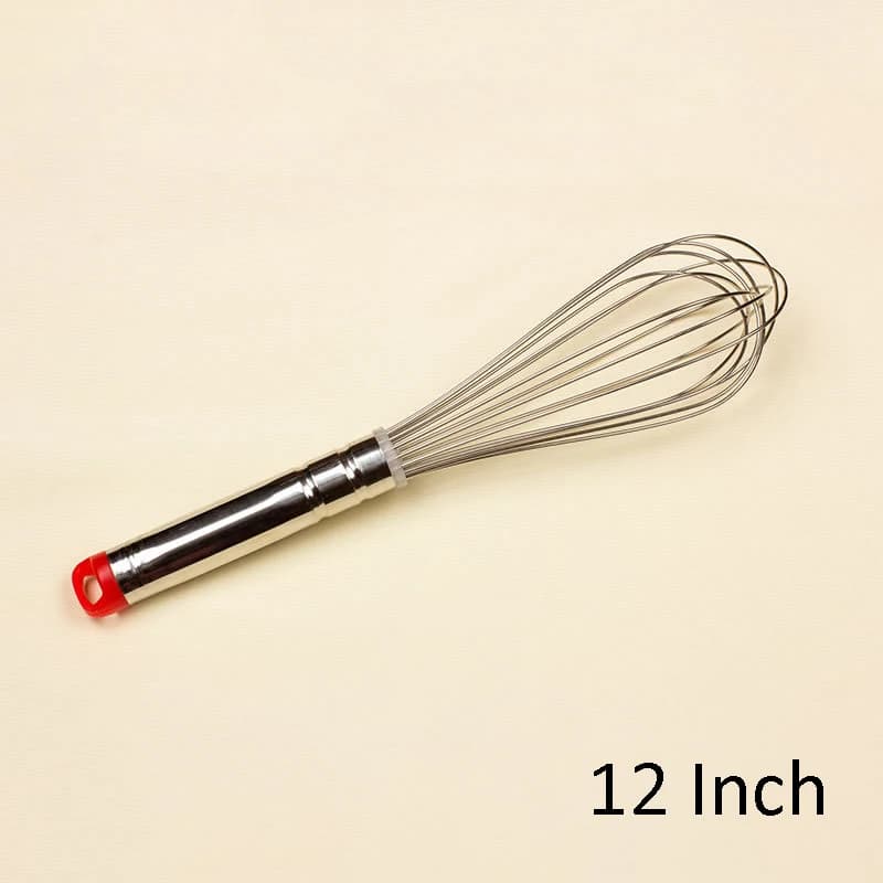 Frusta Manuale per Uova 10/12/16/18/20 Pollici, Sbattitore in Acciaio Inox a Palloncino, Utensile da Cucina per Impastare, Frusta per Latte, Crema e Burro
