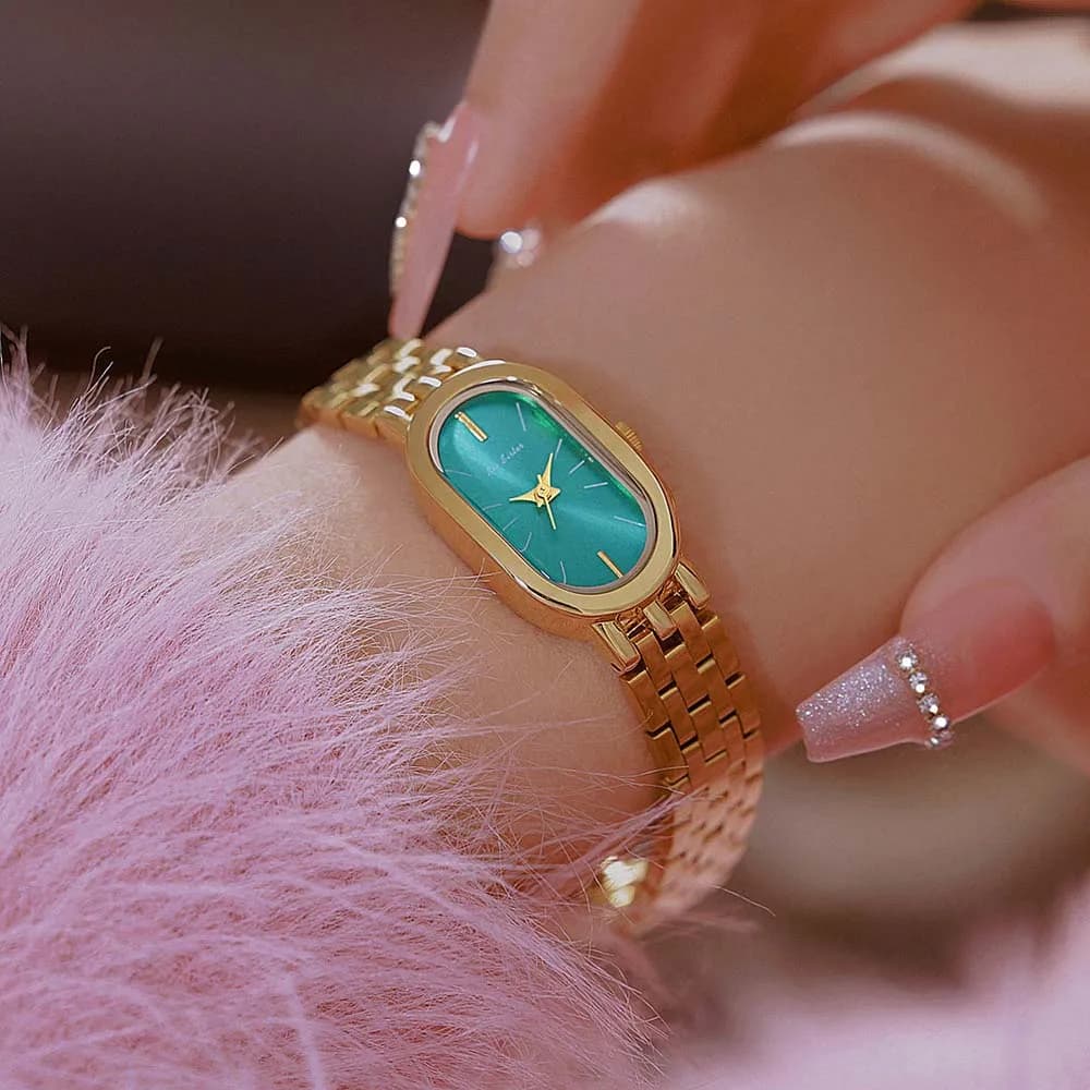Orologio da donna con quadrante blu Tiffany, bracciale in acciaio inossidabile di lusso, orologio da polso al quarzo, moda semplice ed elegante, orologio da donna, regalo nuovo