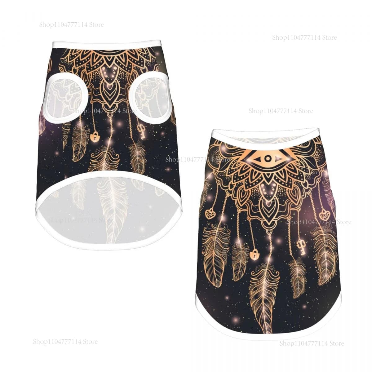 Summer Cat Dog Clothes Breathable Dog Vestes Puppy Cats Vest Chihuahua Gold Indian Talisman Dreamcatcher Pug Sport Shirts