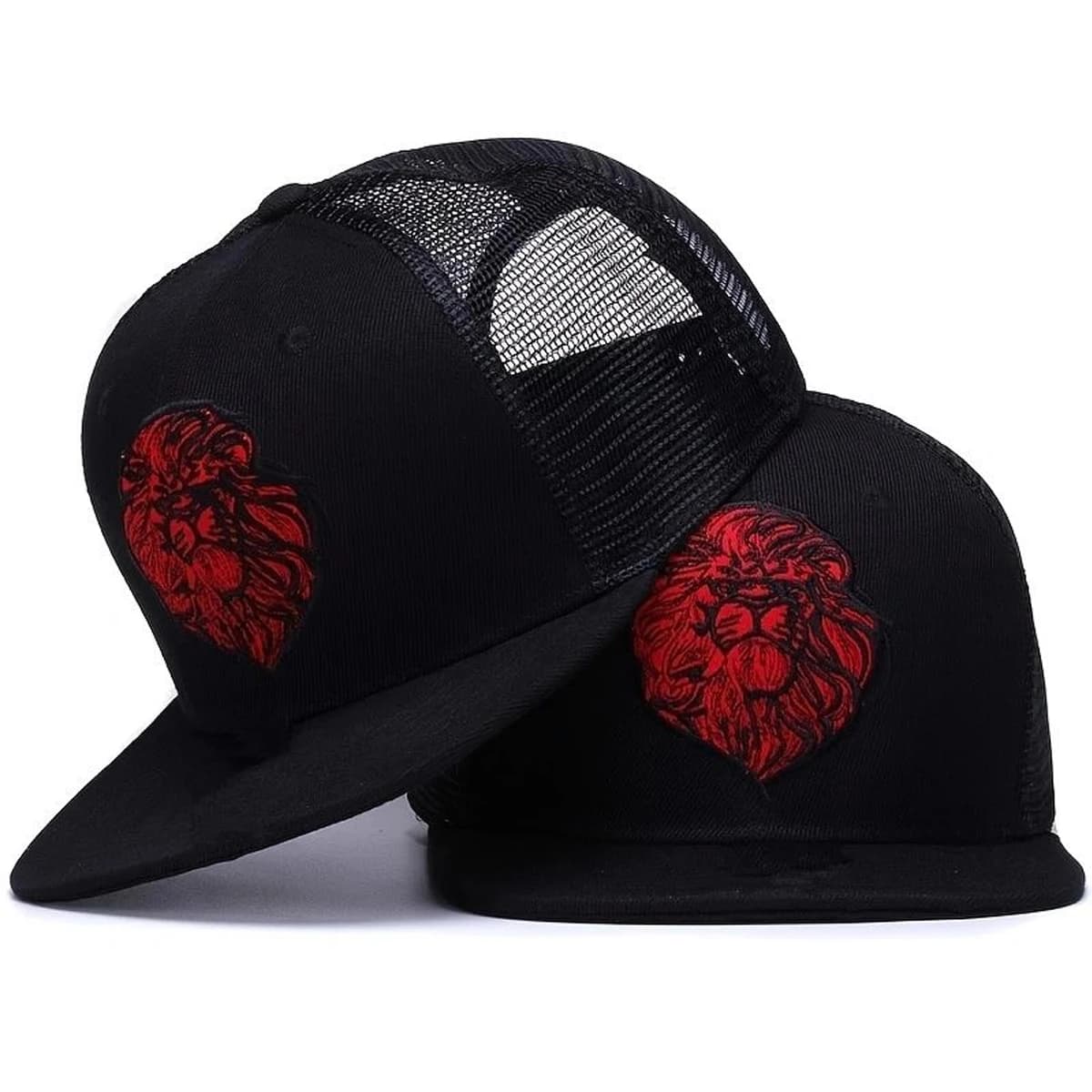 Hip-hop mesh hats with unisex lion head embroidery Casual baseball caps adjustable for outdoors spring summer sun protection hat
