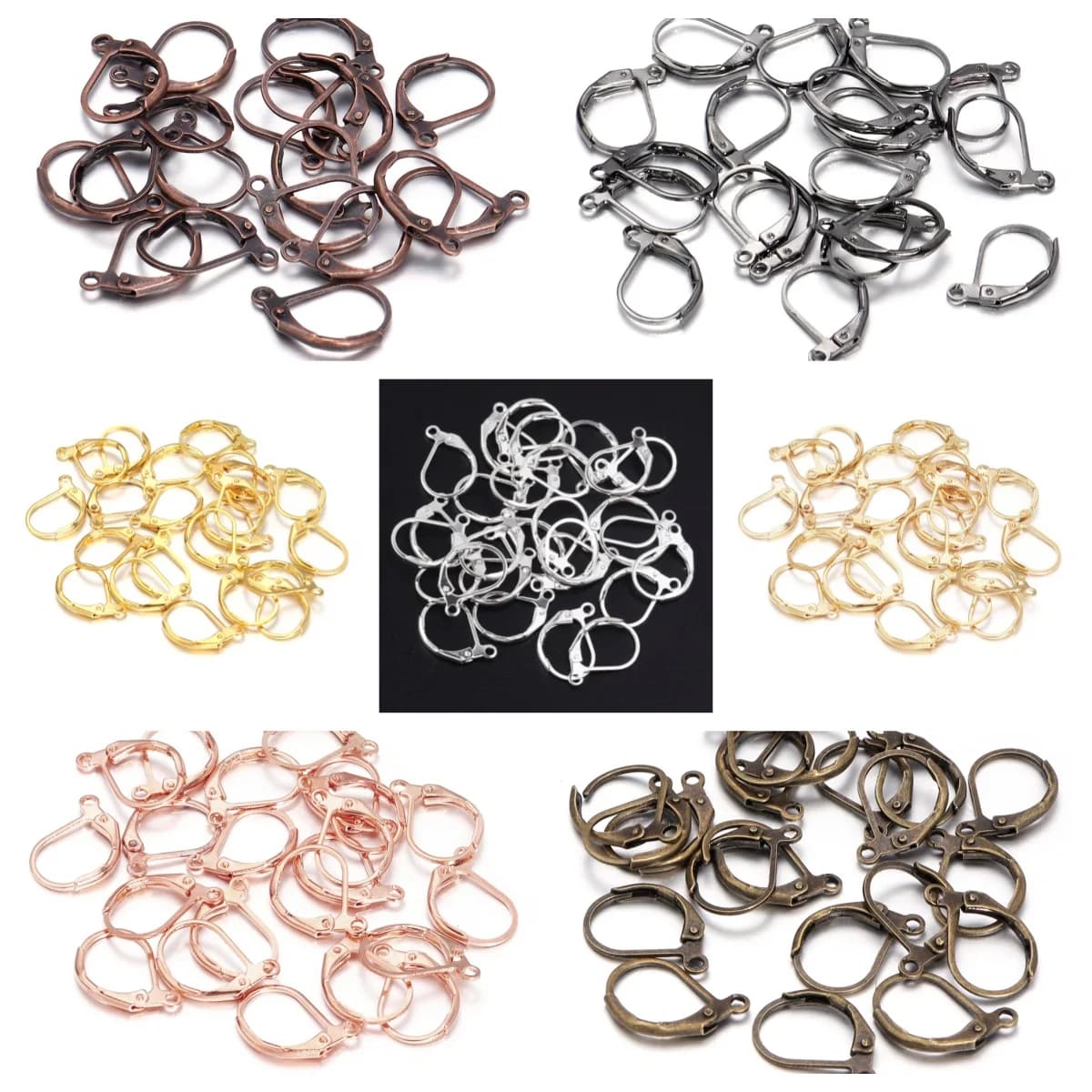 50pcs/lot Hypoallergenic Earring Hooks French Lever back Earwire Iron Alloy Earrings Clasp for Jewelry Making Findings