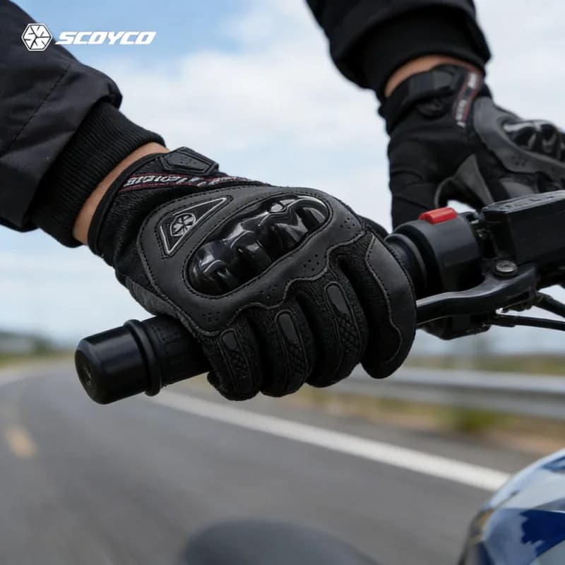 Guanti da Moto SCOYCO con Dita per Uomo e Donna, Traspiranti Estivi, Antiurto per Motocross e Pitbike, Accessori per Motocicletta