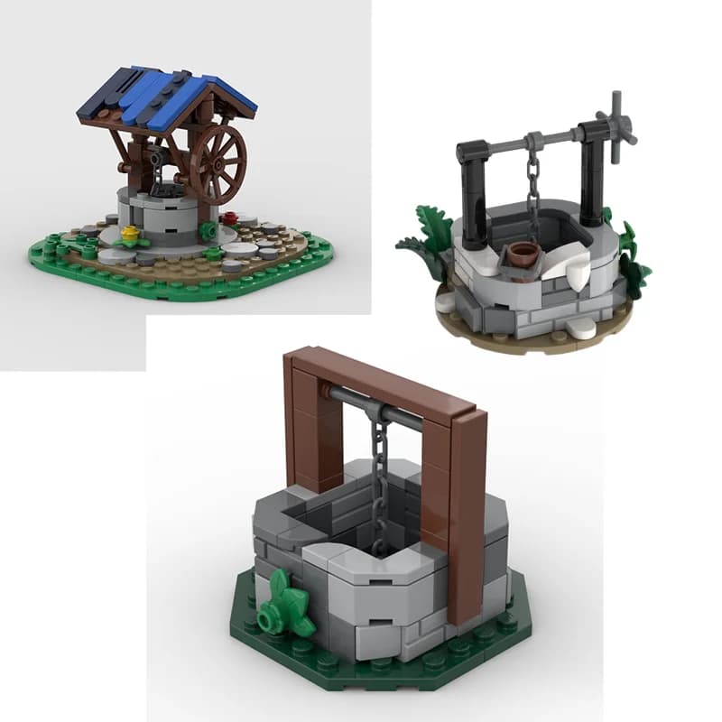 MOC building model villaggio medievale piccolo pozzo fai da te creativo educativo per bambini building blocks regalo giocattolo