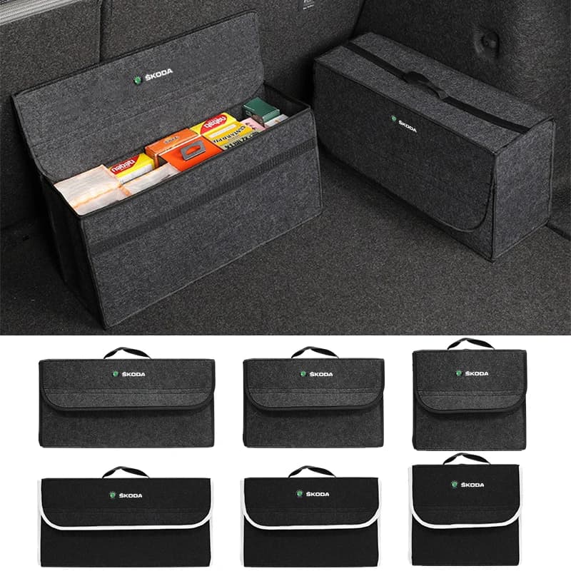 Organizer per Bagagliaio Auto Pieghevole, Scatola Portaoggetti per Skoda Octavia, Rapid, Kodiaq, Superb, Derivati, Karoq, Fabia, Kamiq