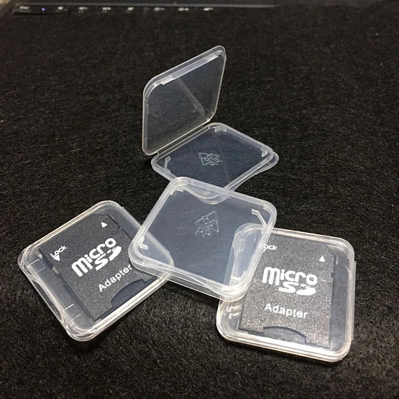 10 Pieces/Lotto Transparent Case for SD Memory Cards, Storage Boxes, Transparent Plastic Protective Case