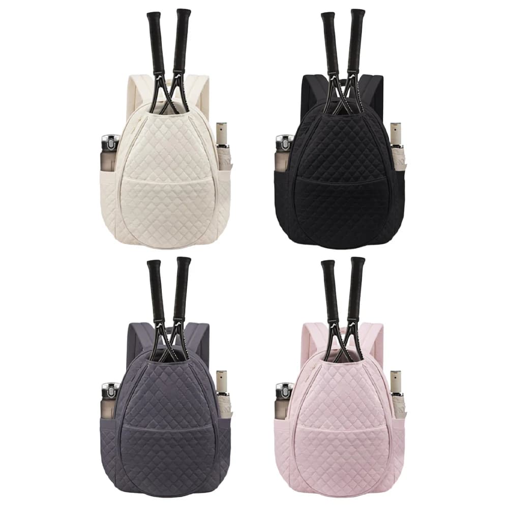 Zaino da Tennis Trapuntato Leggero, Borsa Grande con Tasche Multiple per Racchette e Attrezzatura Sportiva