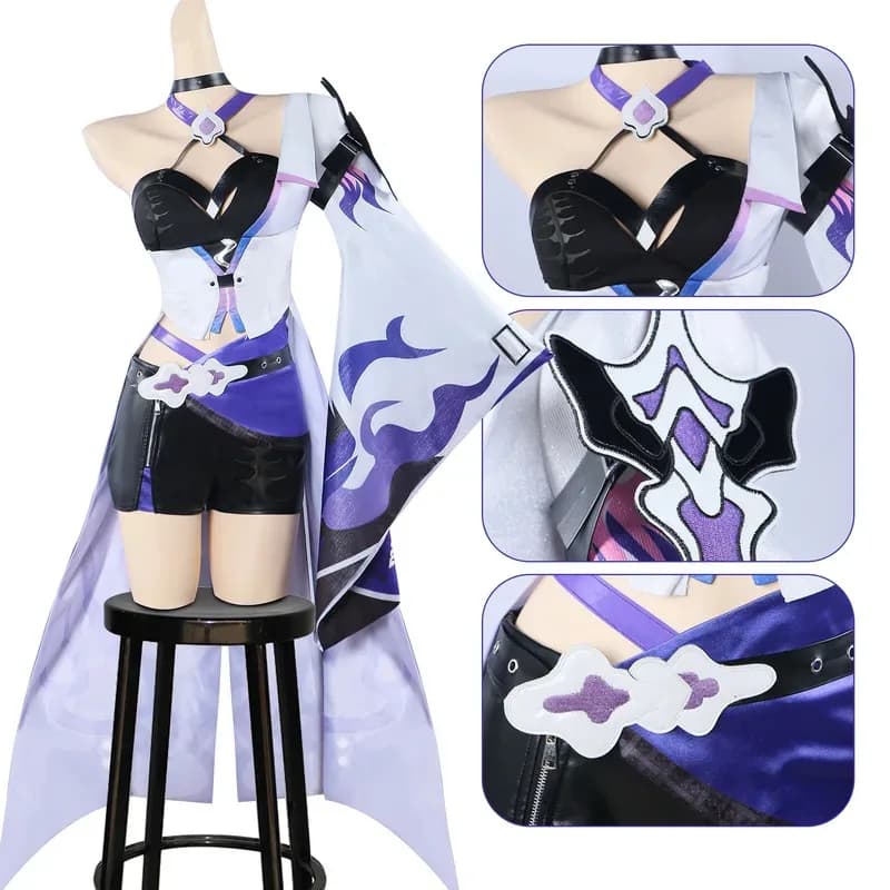 Costume Honkai Star Rail Acheron Parrucca Abito Set completo Gioco Huangquan Cosplay Halloween Party Clothesx;8'm6,