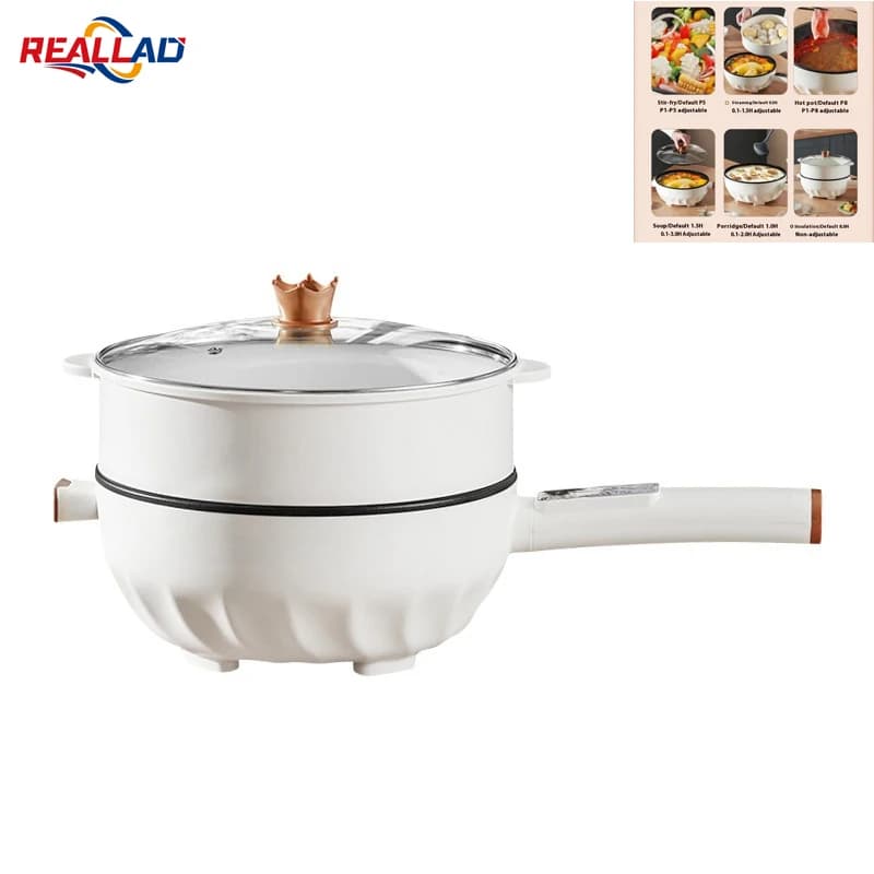 Multifunctional portable electric Wok Mini integrated non-stick pots for frying and cooking electric pots for steam frying