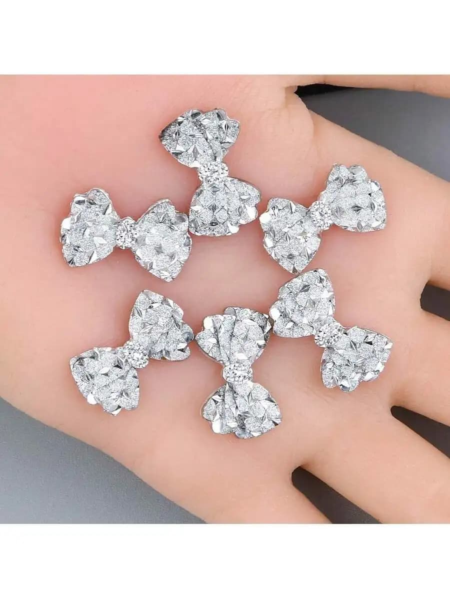 20pcs 1.4x2.3cm Flat Back Resin Bow Charms For Earrings Jewelry Making Clothing Headwear Decor