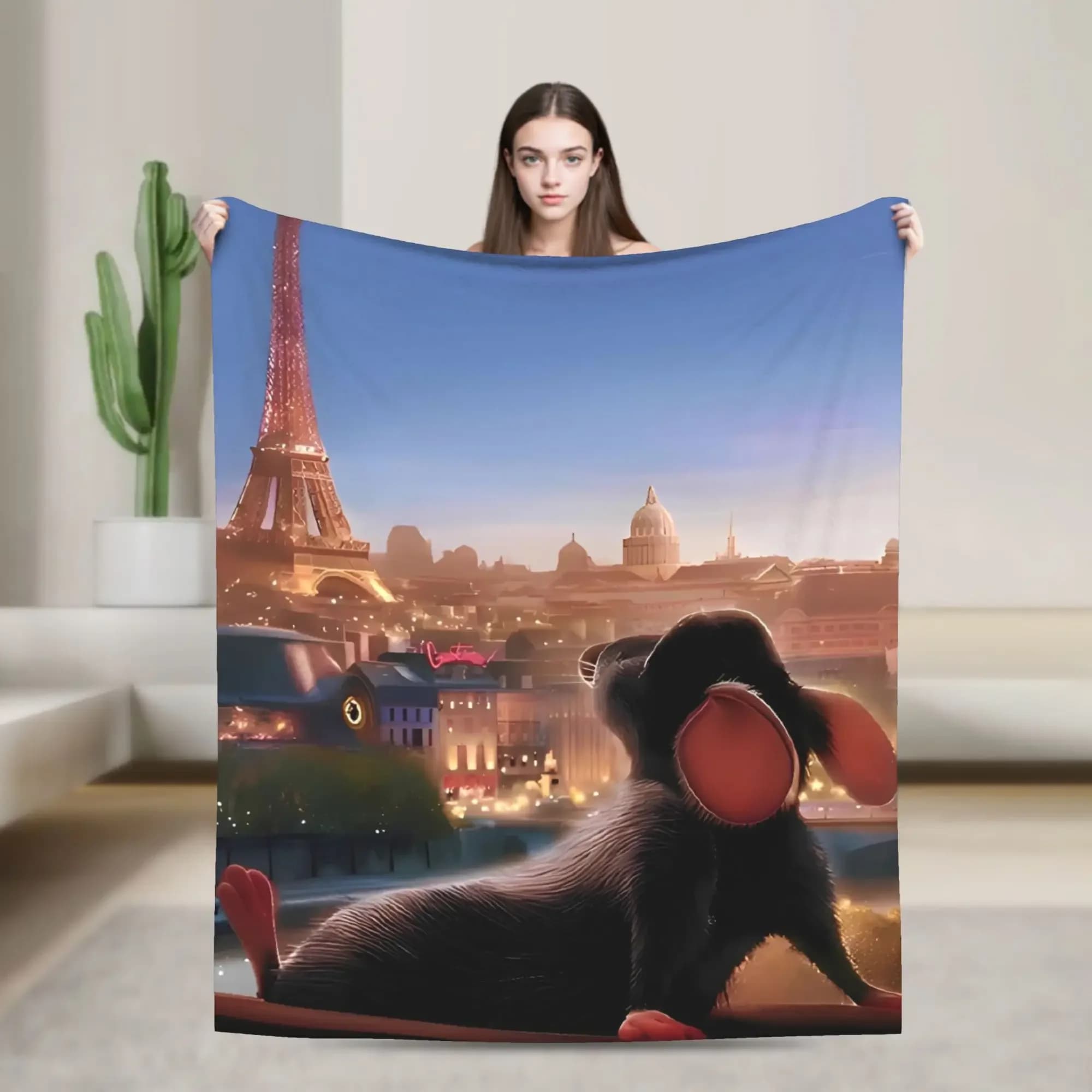 Coperta Super Calda in Peluche per Bambini con Motivo Ratatouille, Plaid Trendy per Soggiorno, Copriletto in Flanella, Copridivano