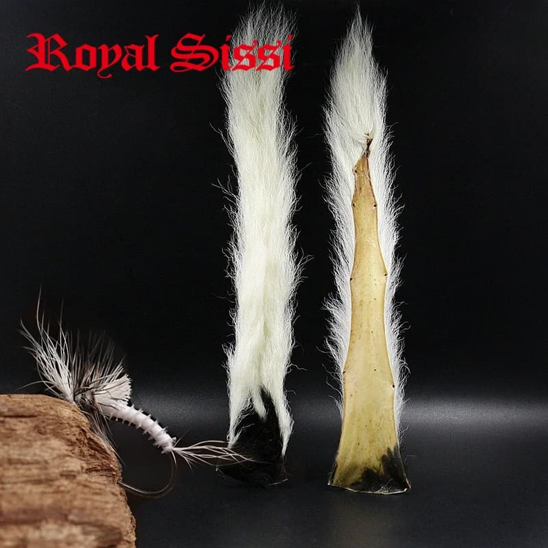 Royal Sissi 1 pz coda di vitello bianca naturale coda kip capelli morbidi screpolati materiali per legare mosche per trota mosca salmone code e ali