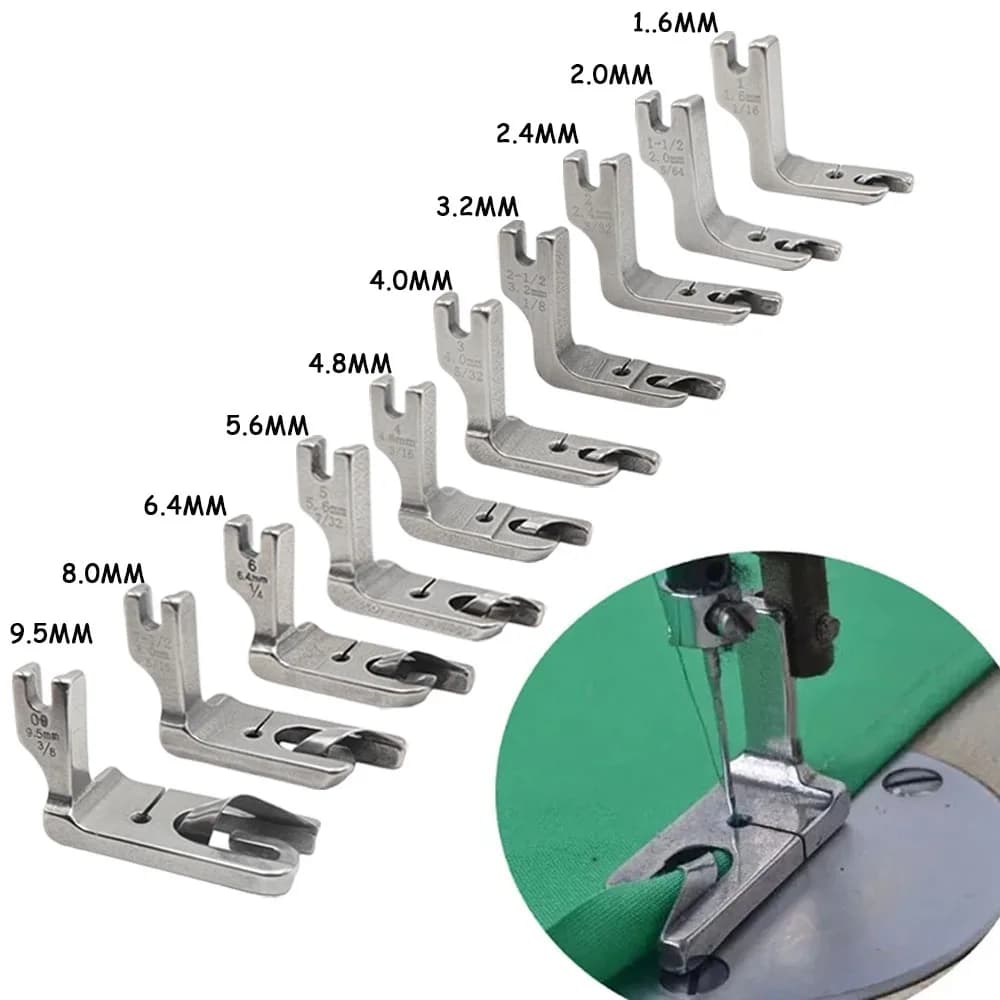 Accessori per macchine da cucire domestiche industriali ad ago singolo Kit piedino per orlo Piede per orlo arrotolato di ricambio Accessori per cucire