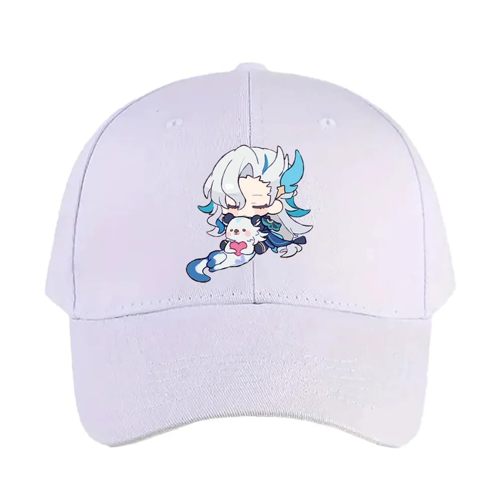 Cappellini da baseball estivi unisex per adulti Neuvillette chibi cute genshin impact otter con visiera curva regolabile, cappello da pesca e da escursionismo