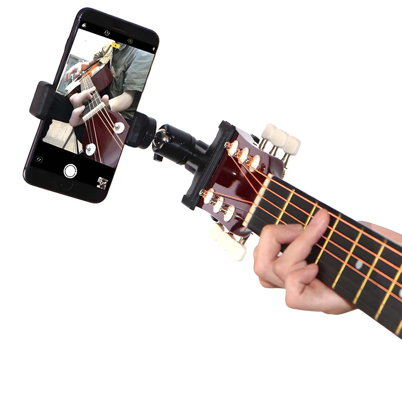 Supporto per telefono per chitarra Miwayer con rotazione a 360 gradi/per trasmissione in diretta di registrazione video/per basso/ukulele/accessori per chitarra