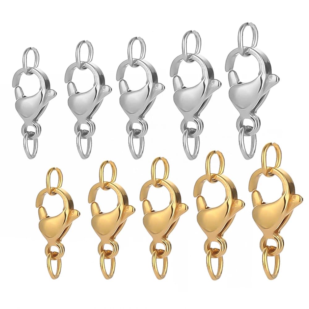 25Pcs fermagli per aragosta in acciaio inossidabile anelli di salto ganci connettore braccialetto collana catene gioielli fai da te fare risultati forniture