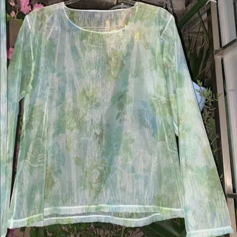 Pigiama trasparente lucido da uomo sexy Fiori rosa Top in tulle Pantaloni da donna Set di pantaloni da notte erotici per indumenti da notte setosi taglie forti