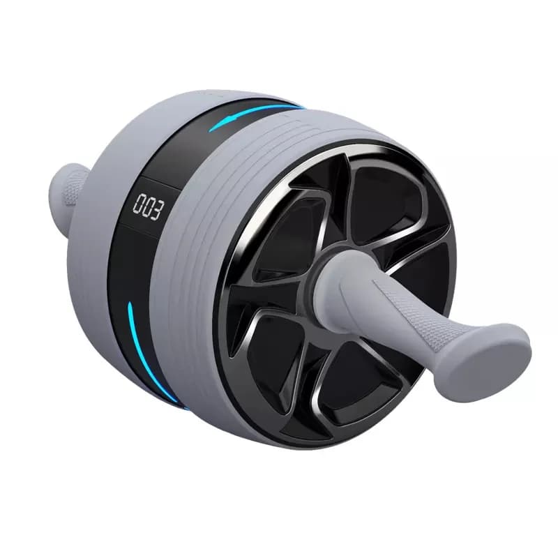 LED Automatic Bounce Ab Roller Smart Count Abdominal Wheel Gym Exercise Fitness Equipment