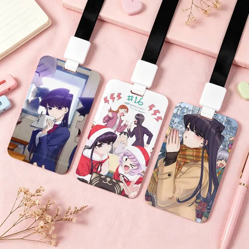 Anime K-Komi Can't Communicate NFC Contactless Sliding Card Sleeve For Student Cards, Bus Cards, ID Cards, And Work Permits